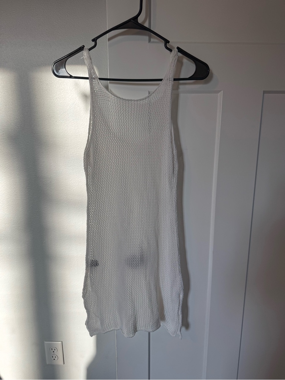 White Knit Swim Coverup Dress - Lightweight Beach Layer